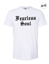 Load image into Gallery viewer, T-Shirt Unisex Round Neck with FEARLESS SOUL Old English design.