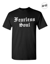 Load image into Gallery viewer, T-Shirt Unisex Round Neck with FEARLESS SOUL Old English design.