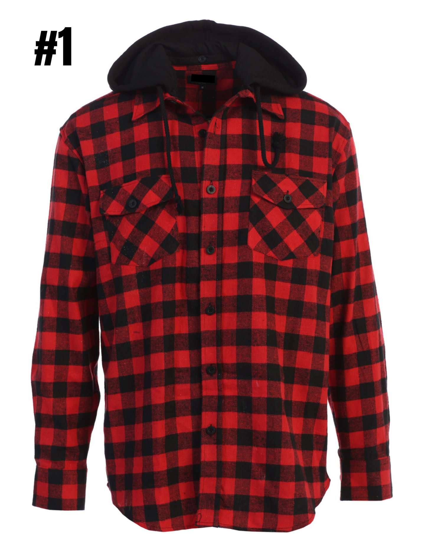 Men's Flannel Shirts With Removable Hoodie.