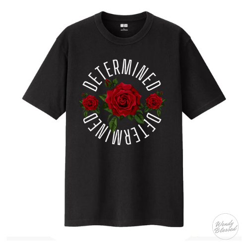T-Shirt crew neck determined with roses design.