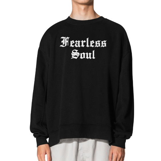 Fearless Soul Crewneck Sweater 100% Cotton, Puff Print Logo.