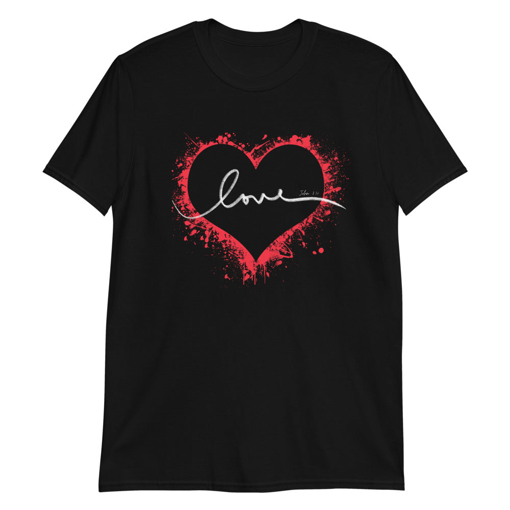 T-Shirt Short-Sleeve Unisex Tee with LOVE design.